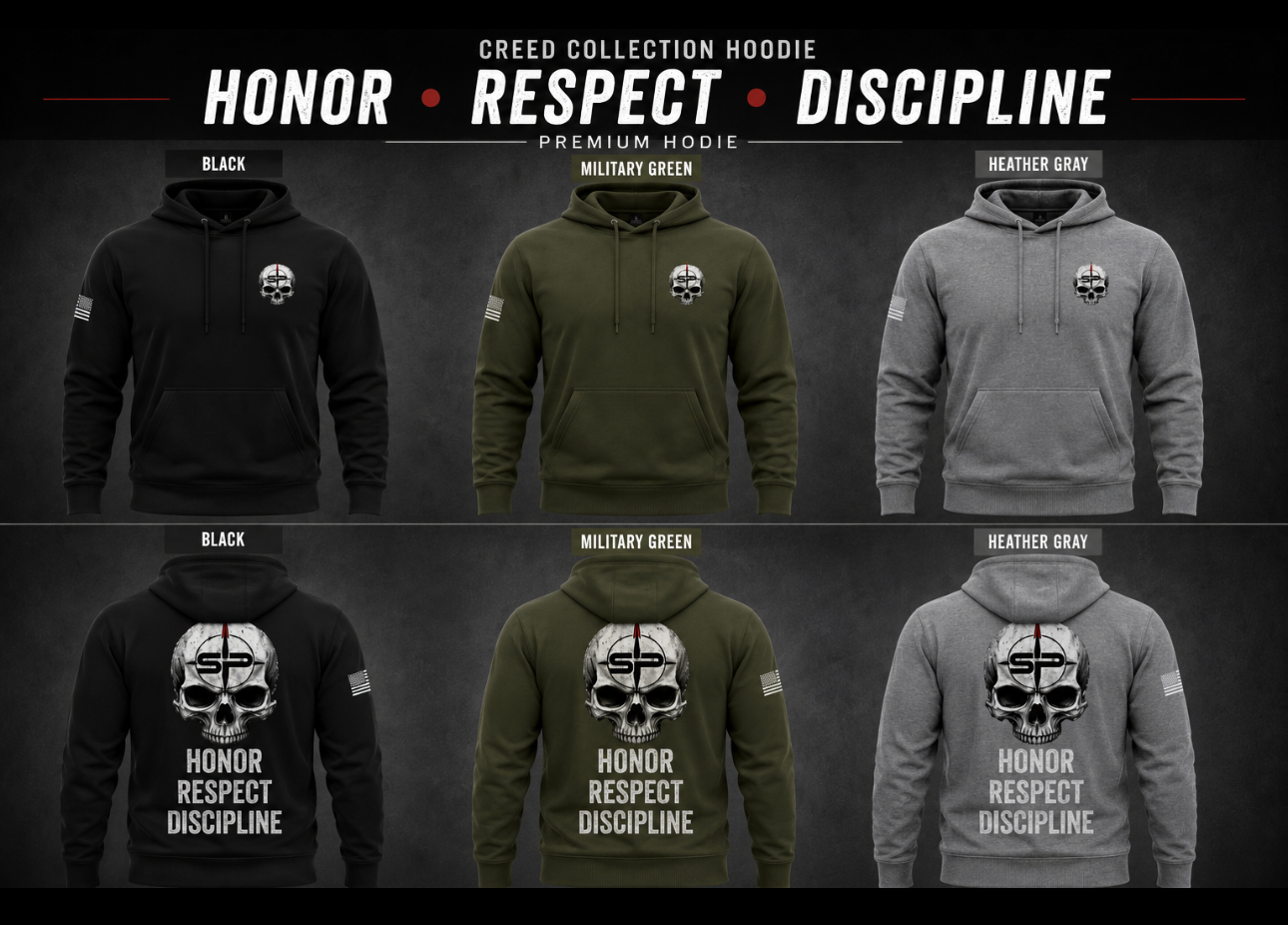 Creed Honor. Respect. Discipline. Premium hoodie