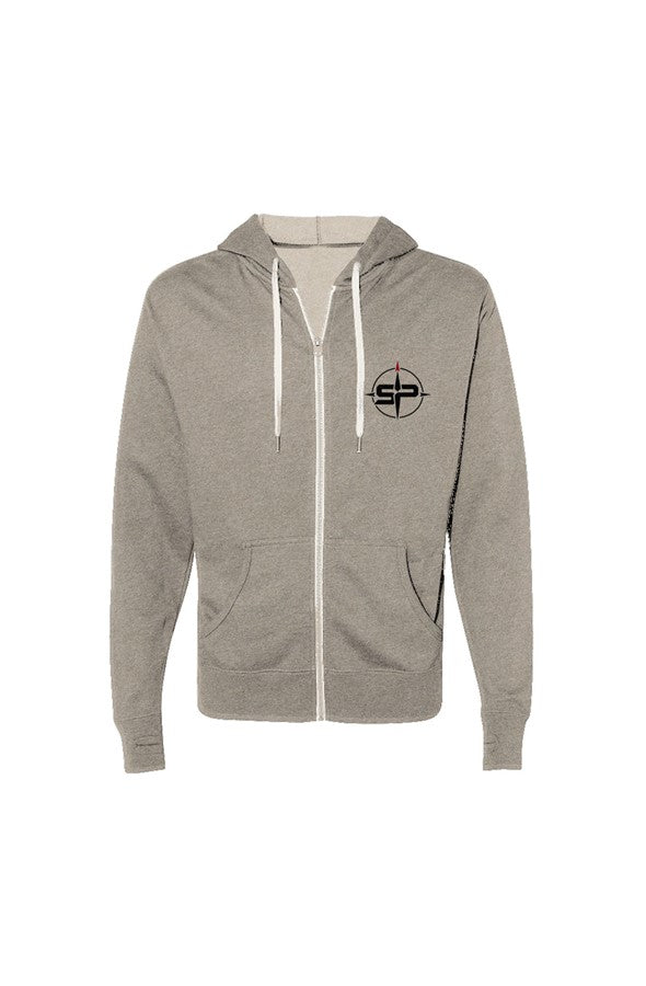 Heathered French Terry Full Zip Hooded Sweatshirt